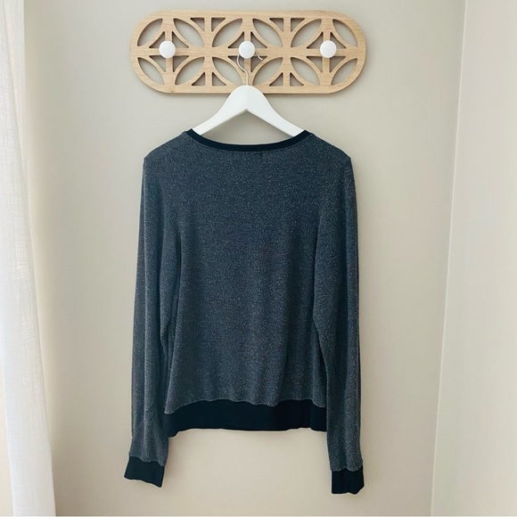 Wildfox Pullover Glitter Heart Sweater Black/White Sz Small - Picture 6 of 10